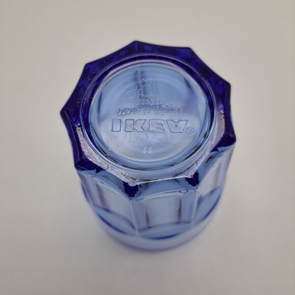 Ikea 9 Panel Tumbler Drinking Glass Blue France - Picture 8 of 9